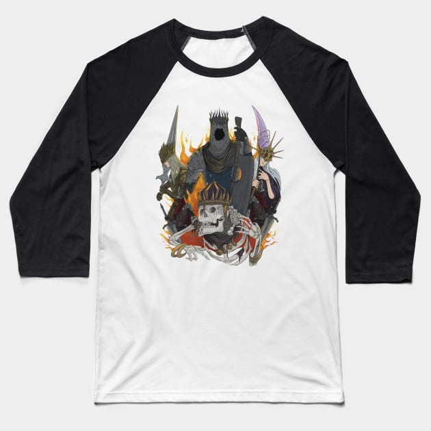 Souls of Cinder Baseball T-Shirt by RatKingRatz